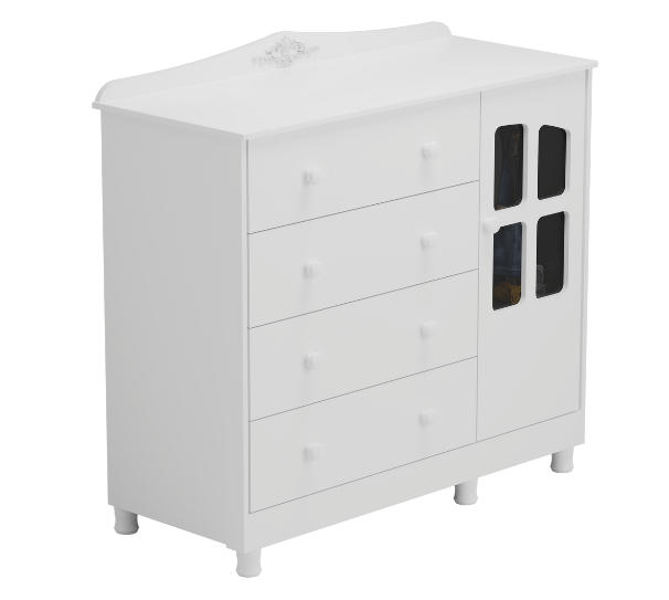 [4463.1] Comoda Elo New 1 Pt Branco Brilho Peroba - 4463.1