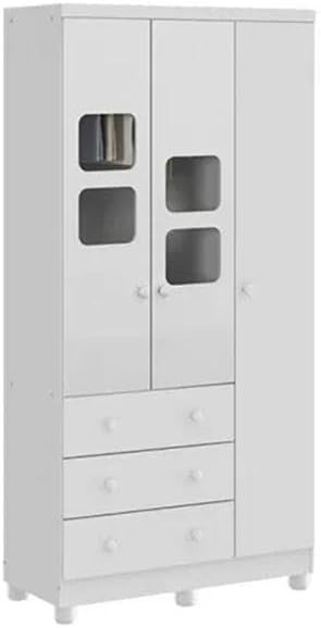 [4946.1] Armario Uli New 3 Pt Branco Brilho Peroba - 4946.1