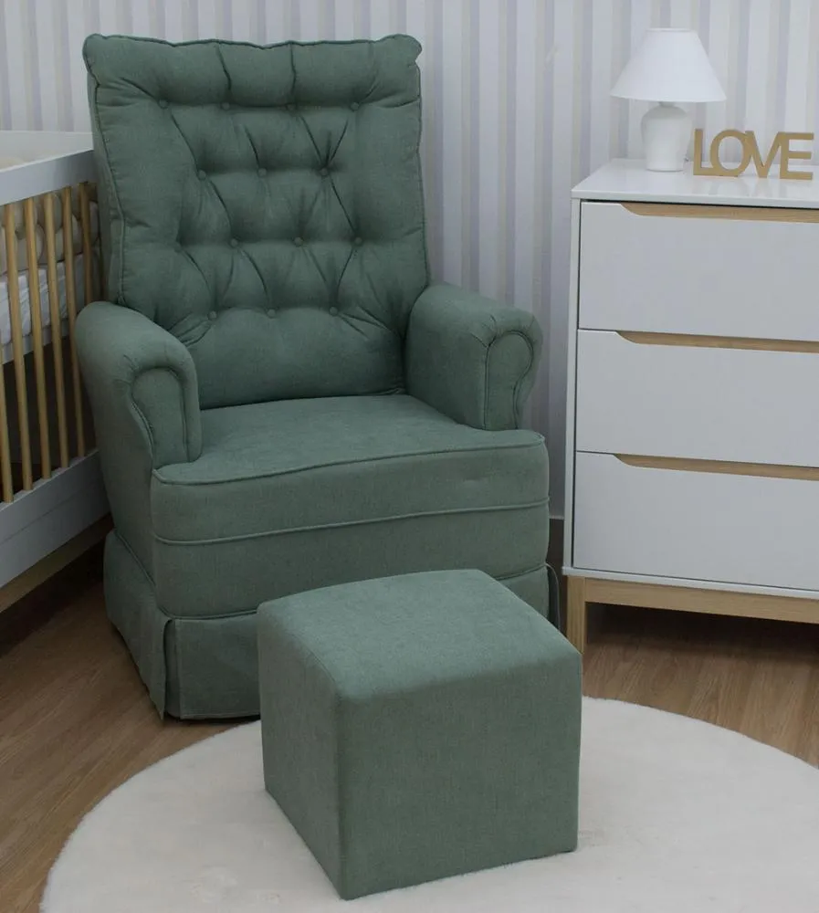 [151.30] Poltrona Eloisa C/ Puff - tb194 Verde Eucalipto 151.30 Gariane