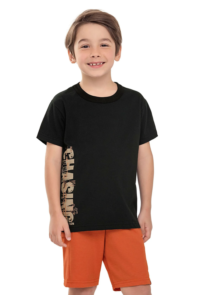 [241437] Conjunto Masculino Elian 241437 (Preto, 10)