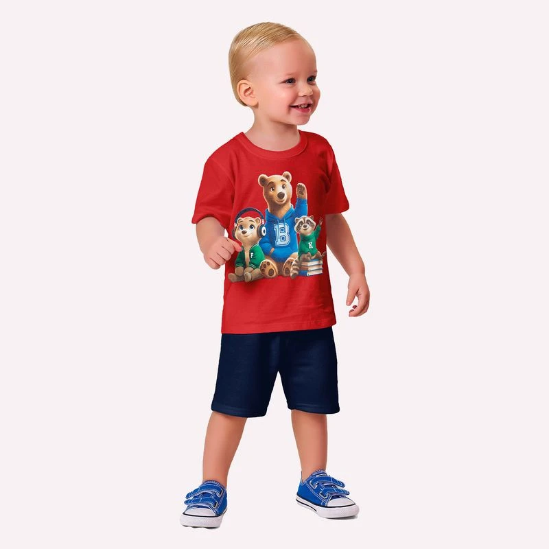 [1001730] Conjunto Mini Masculino Kyly 1001730 (Vermelho, 2)