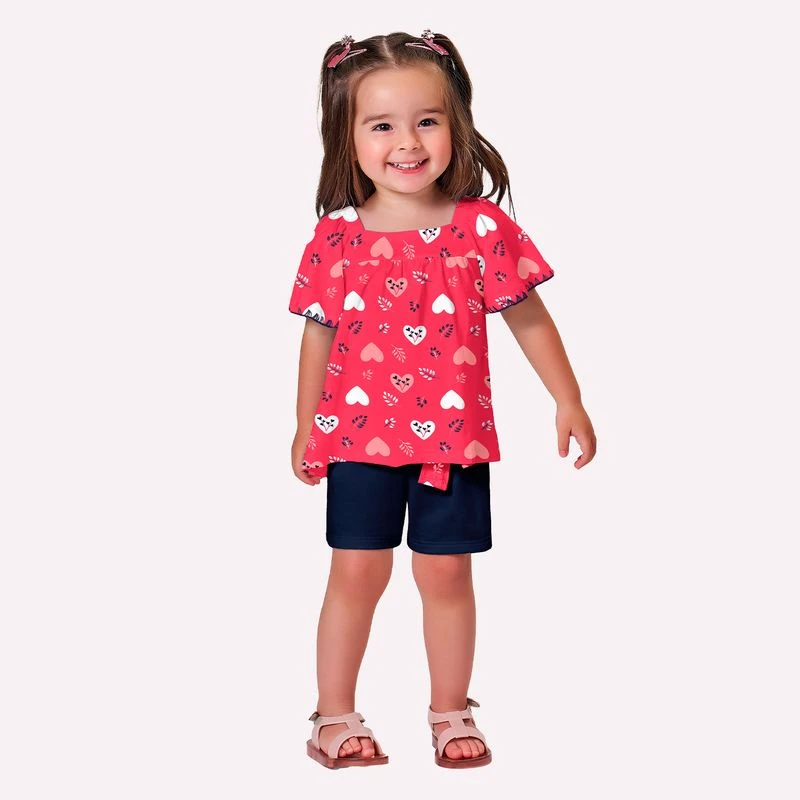 [1001702] Conjunto Mini Feminino Kyly 1001702 (Rosa, 2)